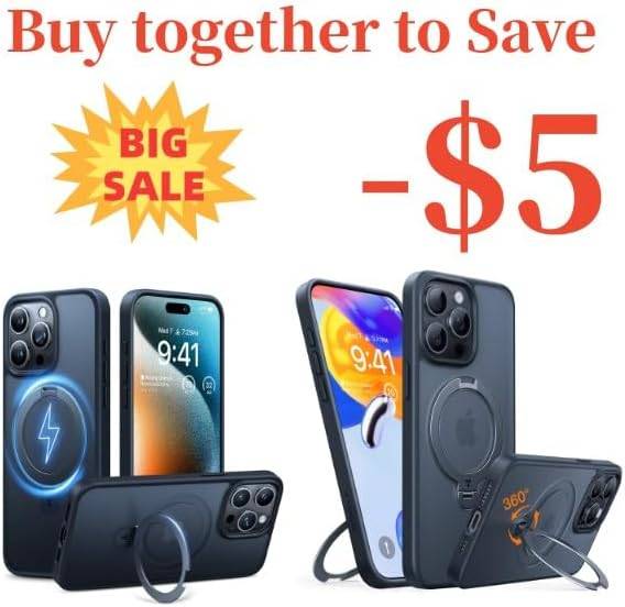 TORRAS Ostand & 360° Ostand Case for iPhone 15 Pro