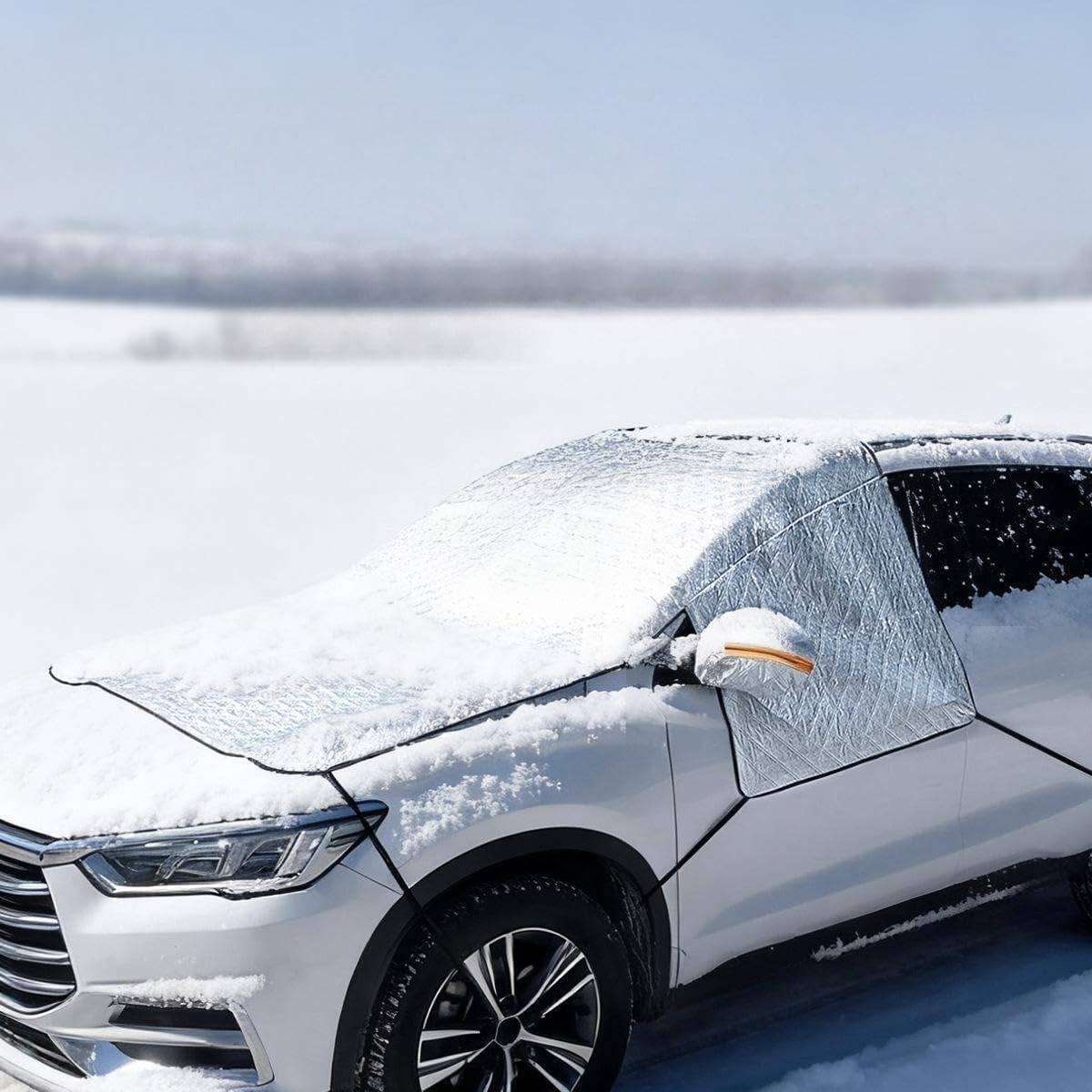 TRIKLOVPO Car Windshield Snow Cover ， 112x87Inches