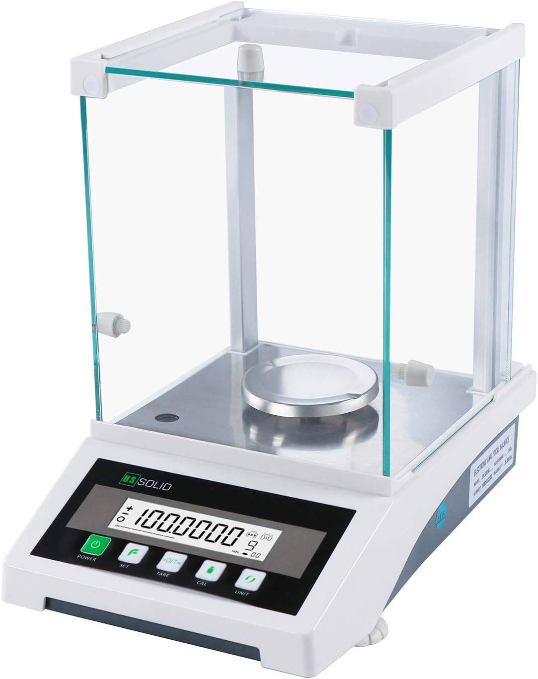 U.S. Solid 0.1 mg Analytical Balance, 120g x 0.1mg, 0.0001g Lab Science Electronic Balance, Electromagnetic Transducer