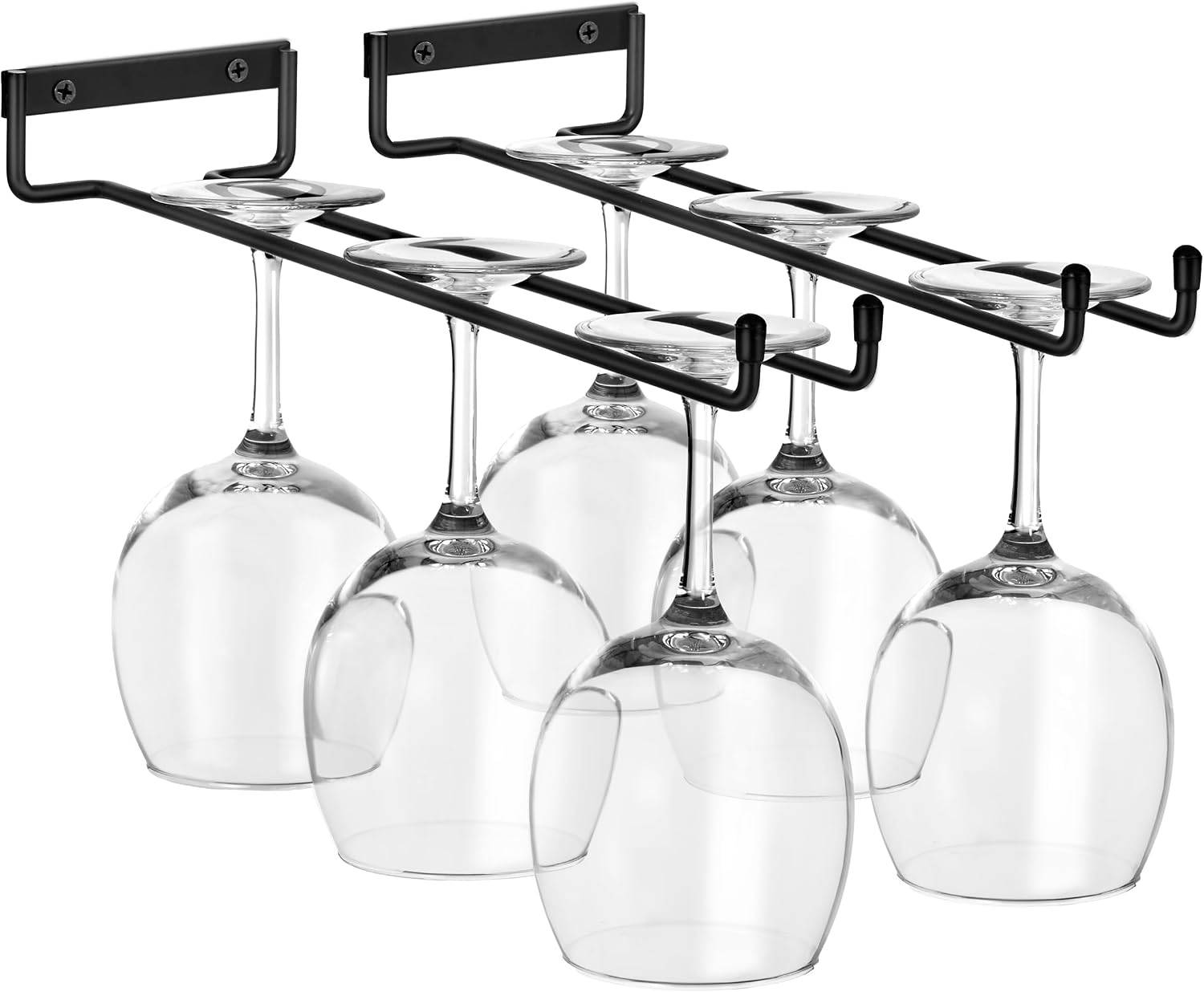 Sorbus Wall Mounted Wine Glass Rack, Under Cabinet Holder (12 Inch, 2 Pack)