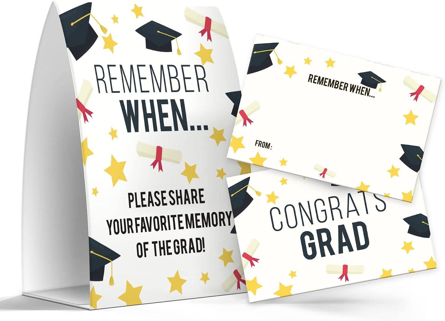 Graduation Share a Memory Cards - Pack of 1 Sign And 50 Memory Cards, Graduation Party Supplies 2026 (009)