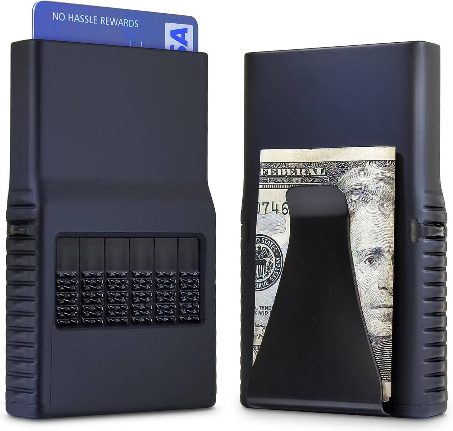 ACM 2.0 Featherweight Wallet - Exact Card Select and Storage - Patented Scratch & Damage Free Card Protection (Black Satin)