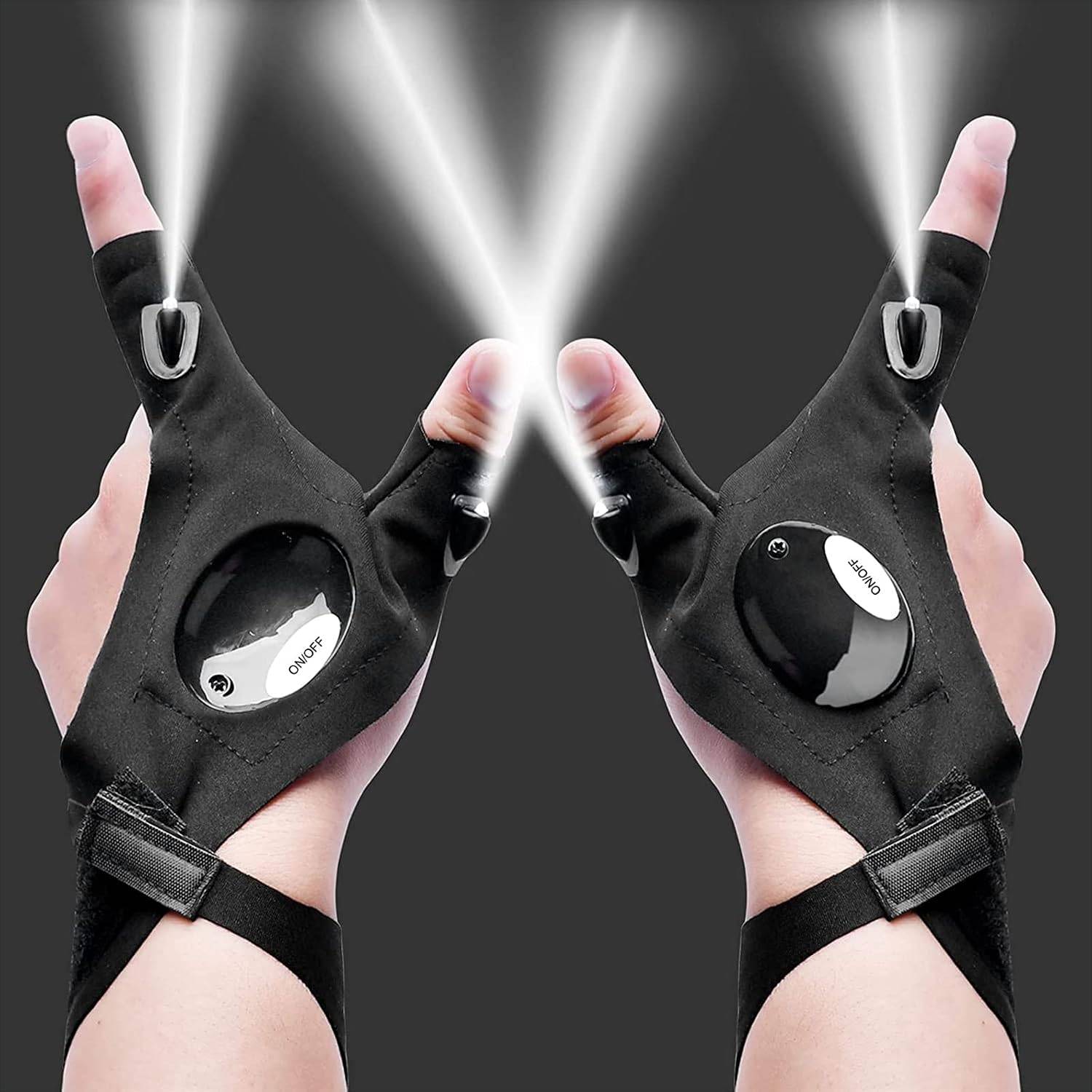 KUCHEY Stocking Stuffers for Men Adults LED Flashlight Gloves