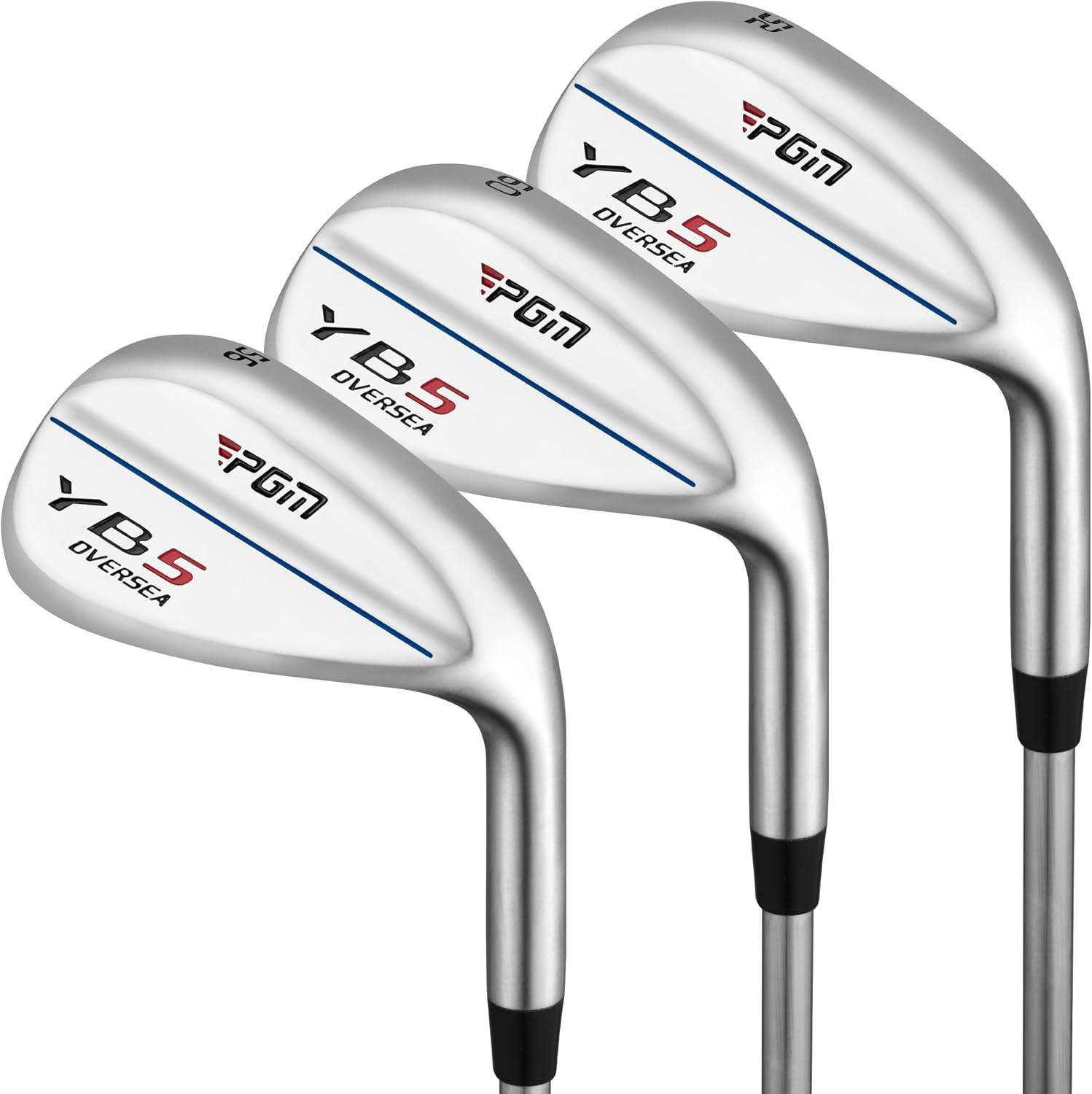 PGM 3 Club Wedge Set for Men Right Handed with 52 56 60 Degrees Silver