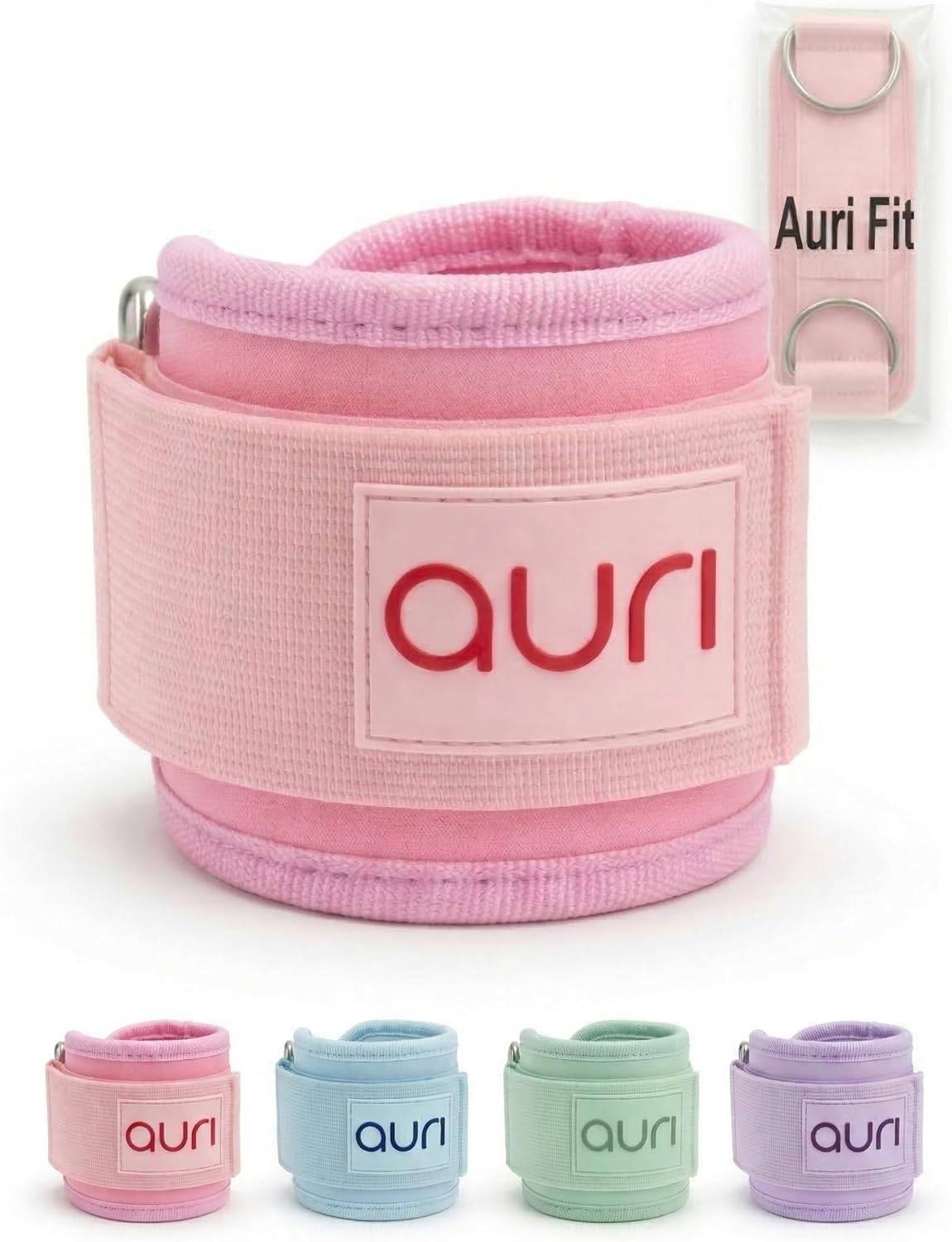 Auri Fit Ankle Strap for Cable Machine - Padded Neoprene Cuff with Stainless Steel D-Ring for Comfort & Support During Glute Kickbacks, Leg Extensions, Hip Abductors & Lower Body W