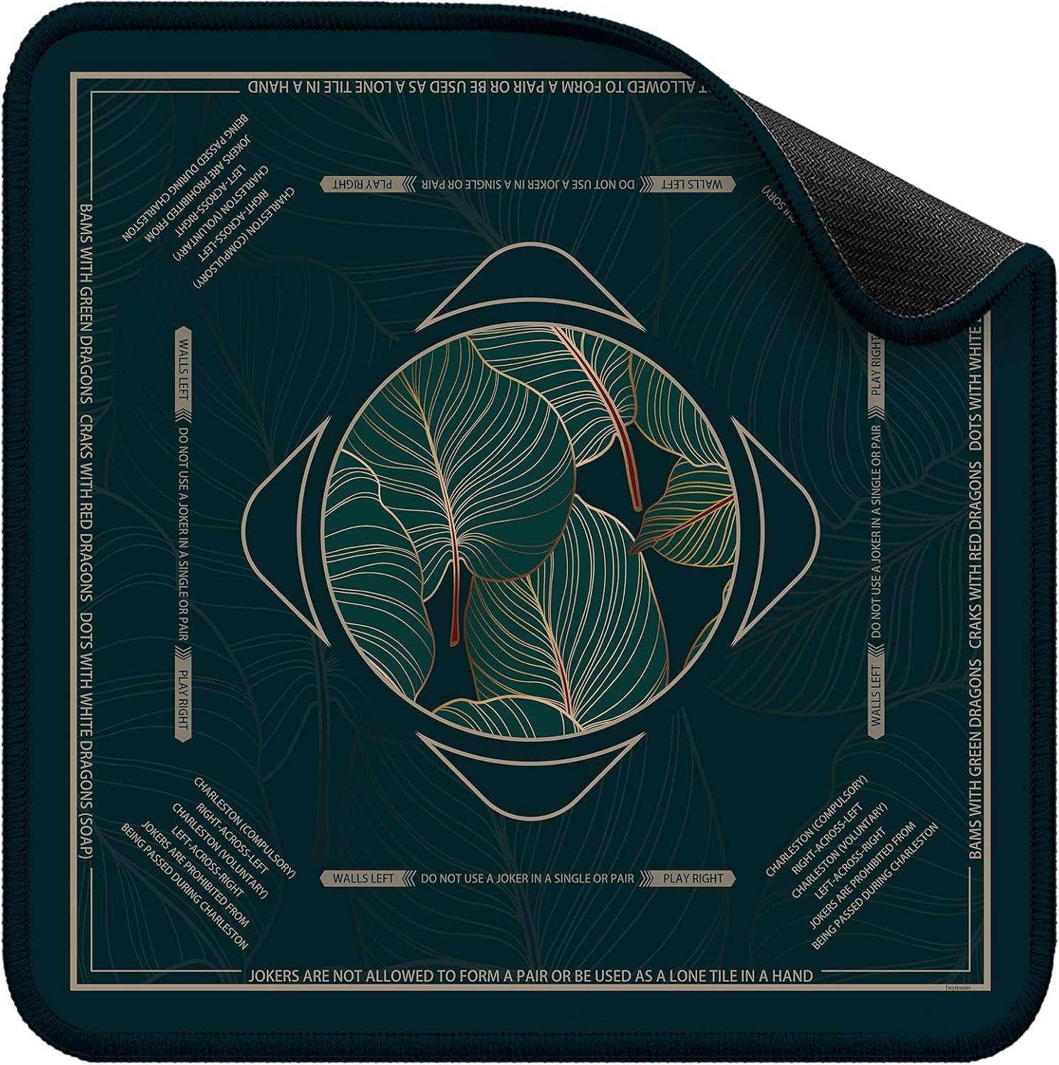 Mahjong Mat 31.5 Inch Square, Mahjong Table Mat for Card & Domino Games