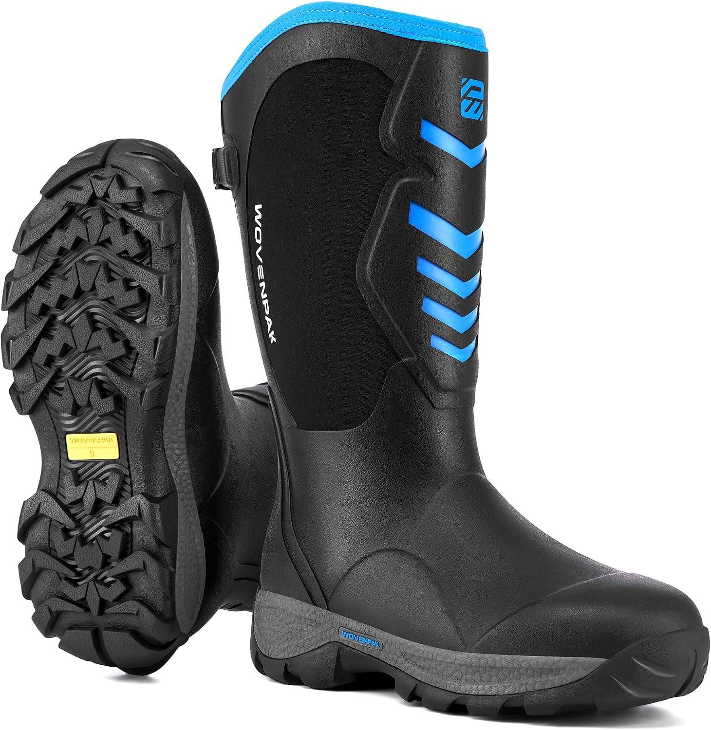 Wovenpak Rain Boots Womens, Rubber Boots for Women Insulated Hunting Boots with Steel Shank, Waterproof Boots for Women, Womens Work Boots 6mm Neoprene Rain Boots Outdoor, Size 6