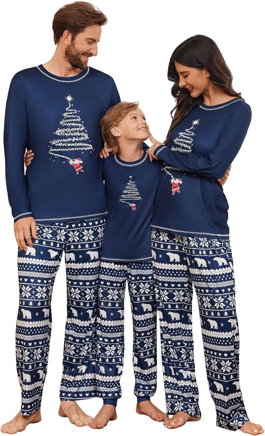 Ekouaer Family Christmas Pajamas Matching Sets Soft Pjs Sleepwear