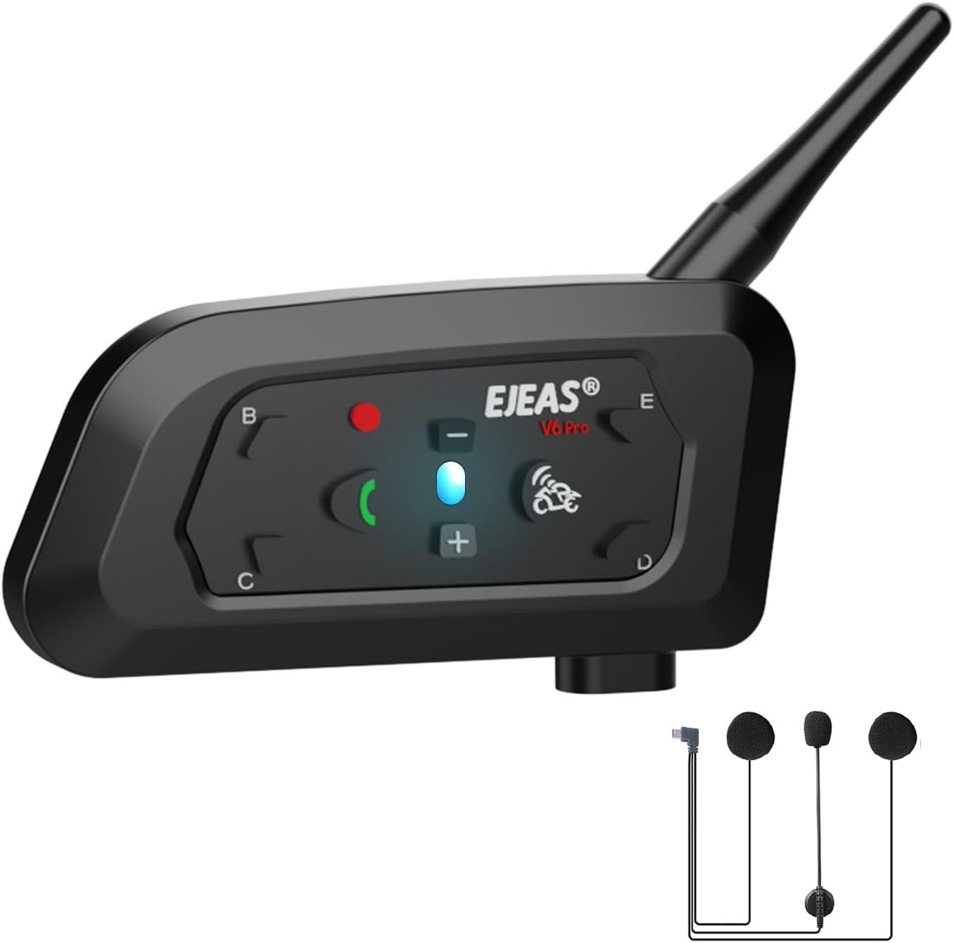 Novamente V6 Pro+ Motorcycle Helmet Bluetooth Intercom Headset, Up to 6 Riders 2-Way IP65 Waterproof Wireless Motorbike Communication System for Dirt Bike/ATV/Off Road, 1 Pack