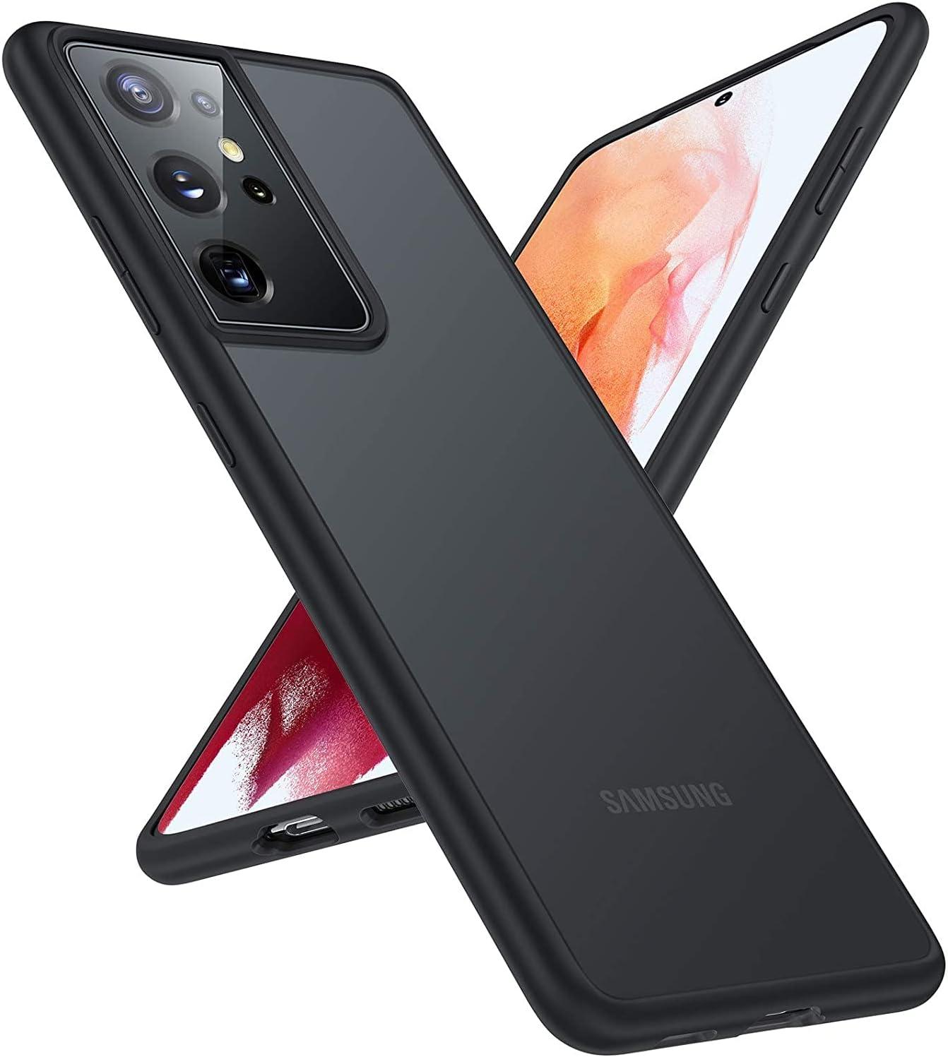 TORRAS Shockproof Slim for Samsung Galaxy S21 Ultra Case, Matte Black