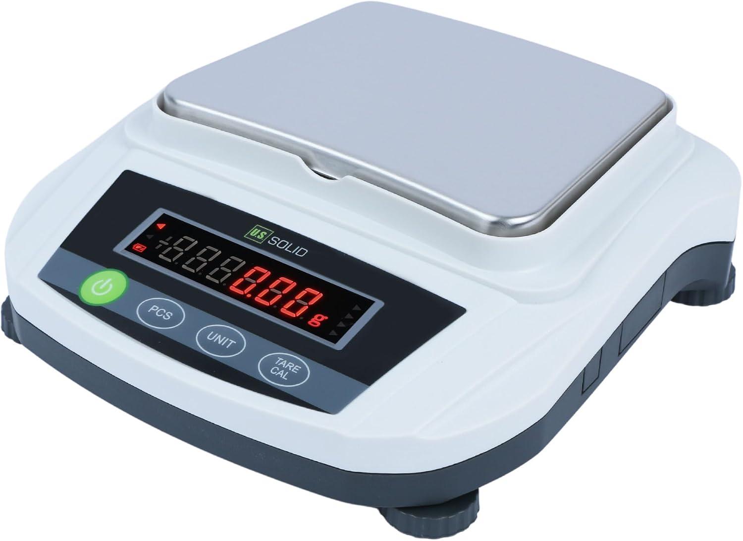 U.S. Solid Digital Lab Scale 2000g x 0.01g Precision Analytical Balance Kitchen Jewelry Scientific Weighing - AC/DC Power