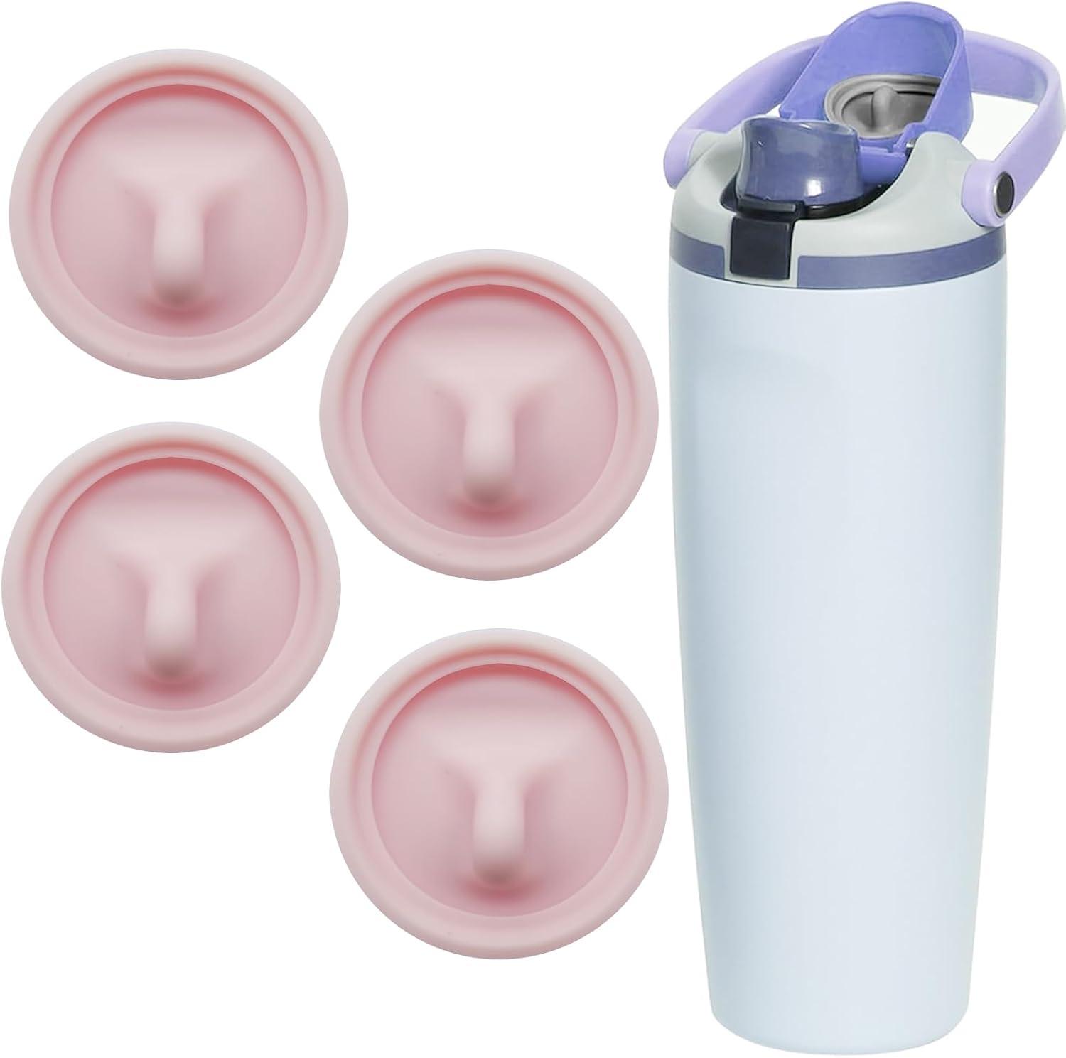 4 Pcs Silicone Replacement Stopper for Owala FreeSip Sway 30 oz 40 oz, Water Bottle Top Lid Seal Gasket, Leak-Proof, BPA-Free Accessories, Pink