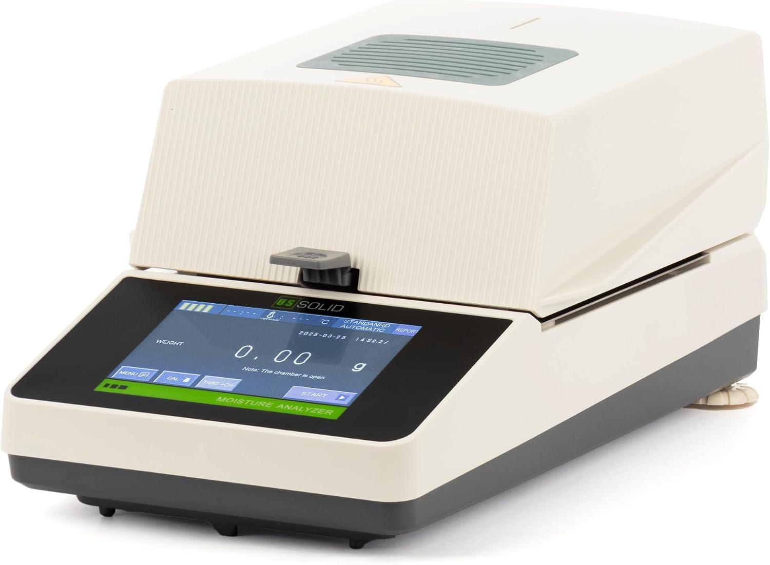 U.S. Solid Moisture Analyzer - 0.01 g, 0.1% Readability Moisture Balance for Lab Test Analysis, 5-inch Touch Screen
