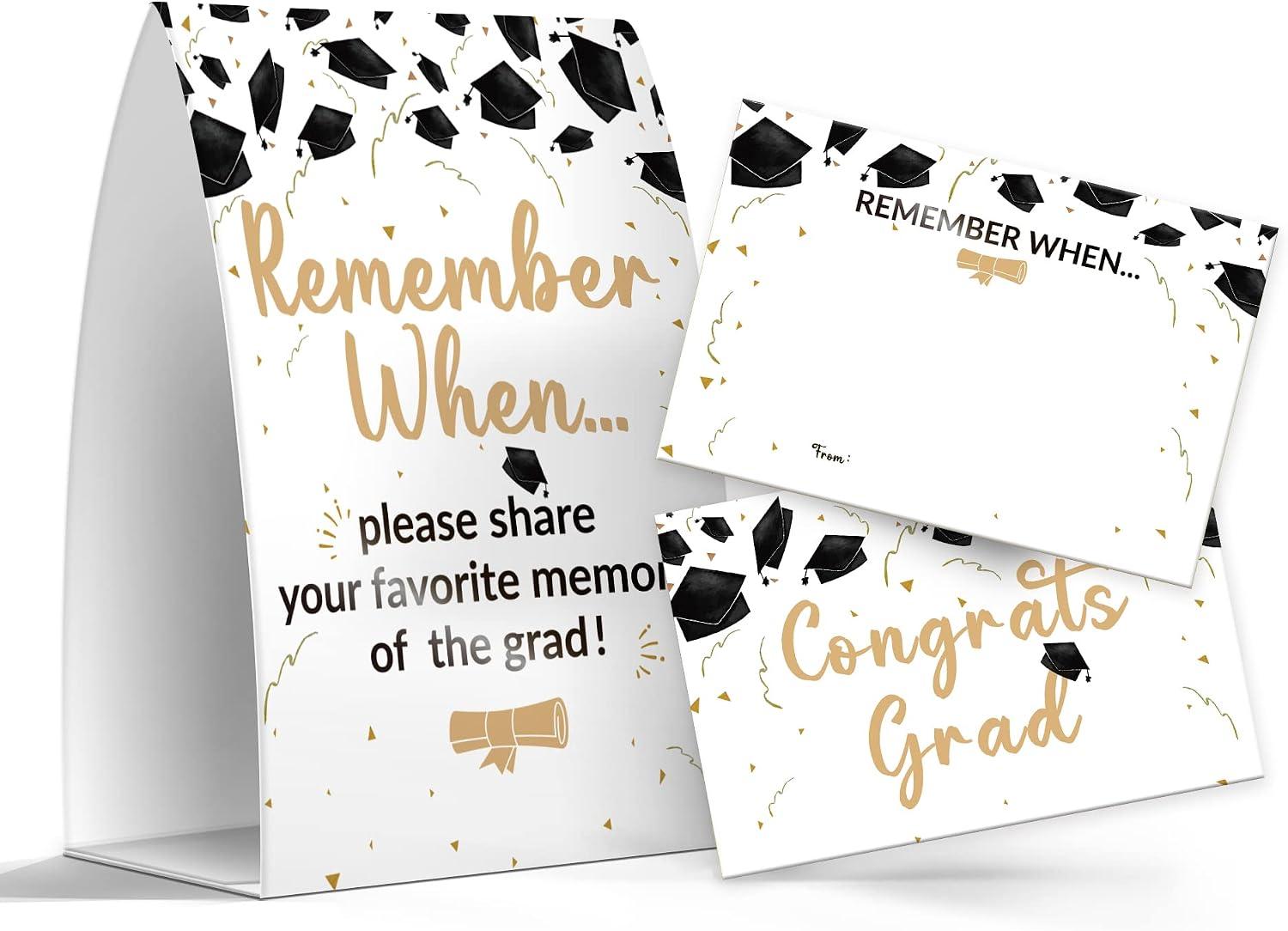 Graduation Share a Memory Cards - Pack of 1 Sign And 50 Memory Cards, Graduation Party Supplies 2026(008)