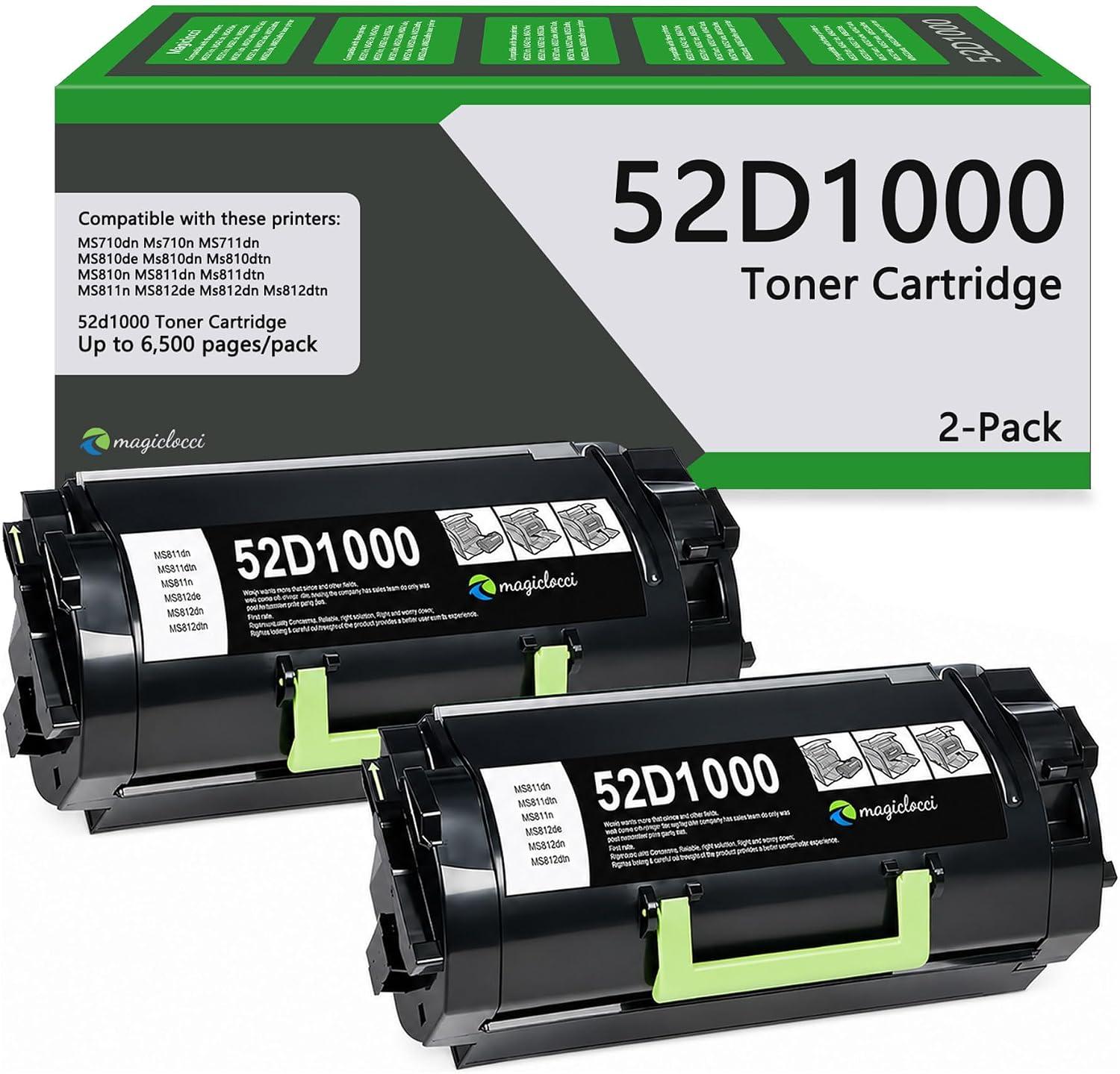 magiclocci 52D1000 Black High Yield Toner Cartridge (2-Pack)