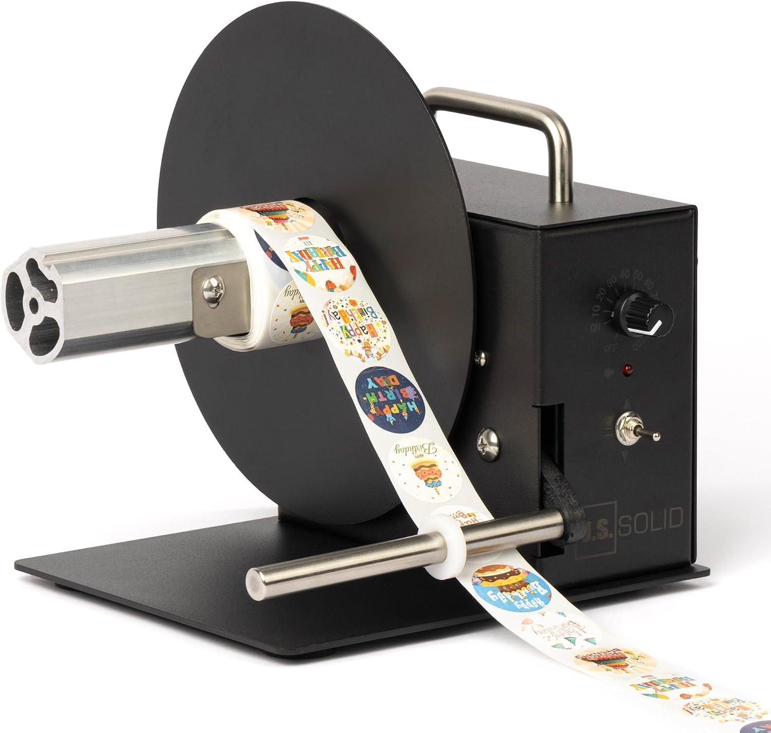 U.S. Solid Automatic Label Rewinder, 1.5"/3" Core Holder, 4.1" Wide, Roll Diameter 7", Bidirectional Rewinding