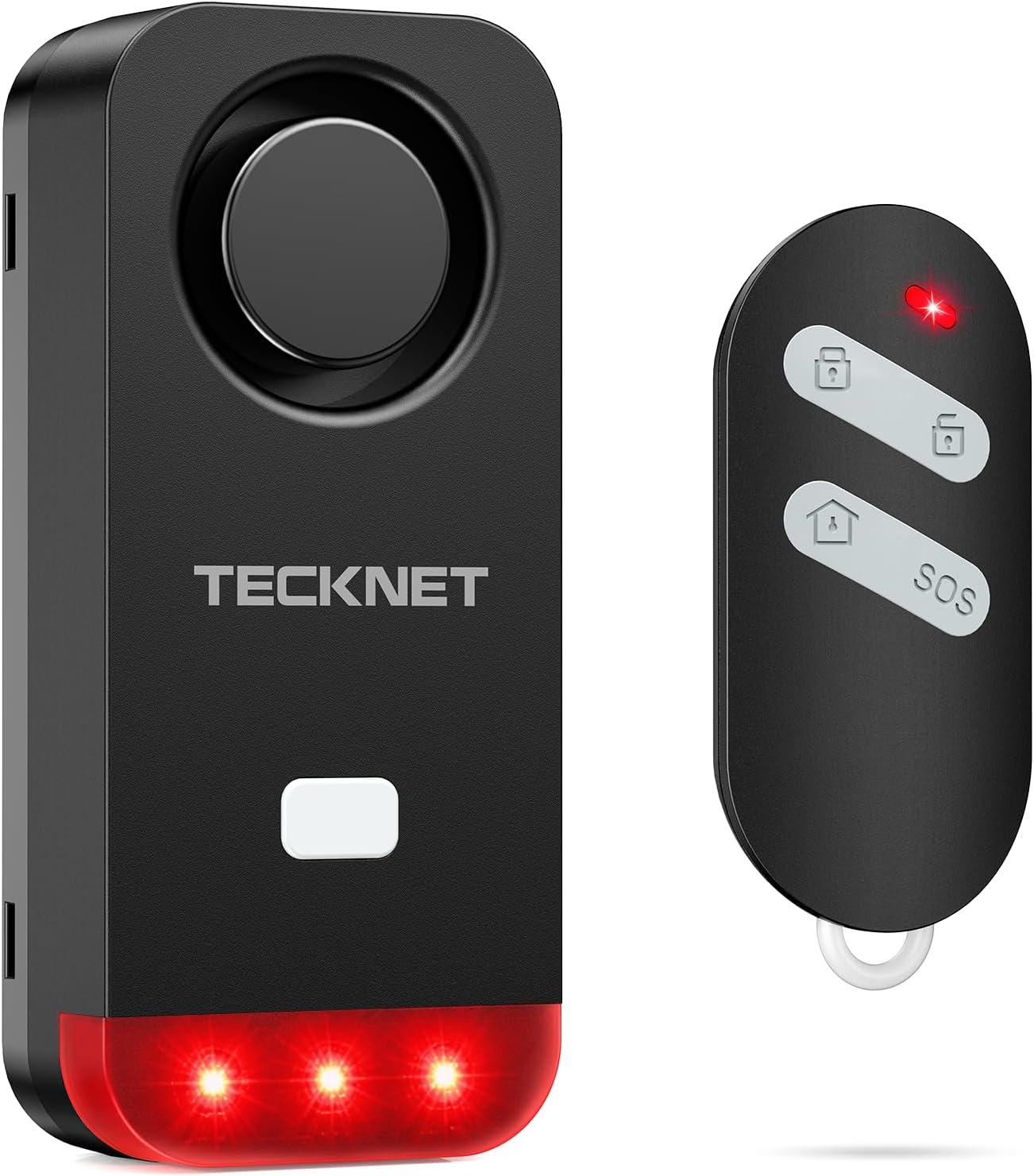 TECKNET Bike Alarms for Ebikes with Remote Control, Motorcycle Alarm, 120dB Bicycle Anti-Theft Alarm, IP65 Waterproof Bicycle Alarm, Wireless Ebike Alarm Suitable for Bicycles, Mot
