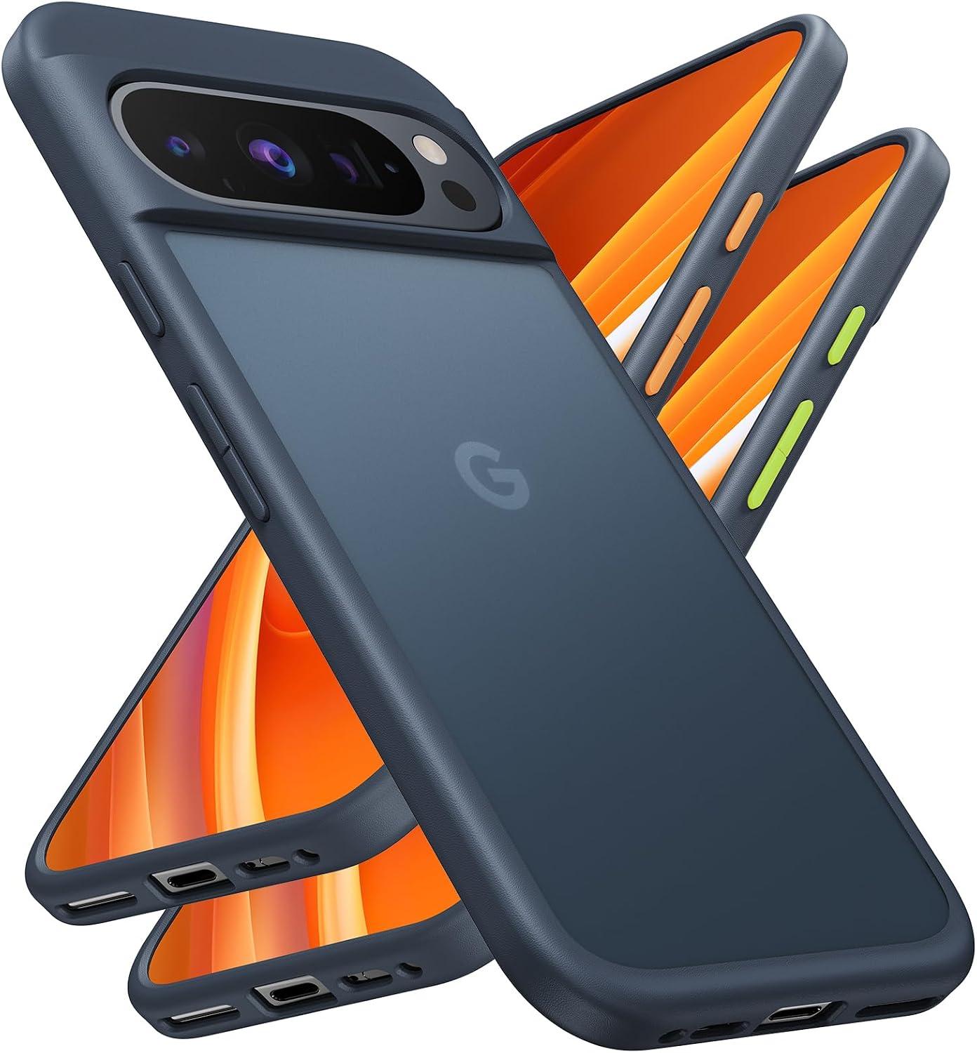 TORRAS Shockproof for Google Pixel 9 Pro XL Case [16Ft Military Grade Drop Tested] Translucent Slim Protective Anti-Scratch Anti-Fingerprint Phone Case for Pixel 9 Pro XL, Black