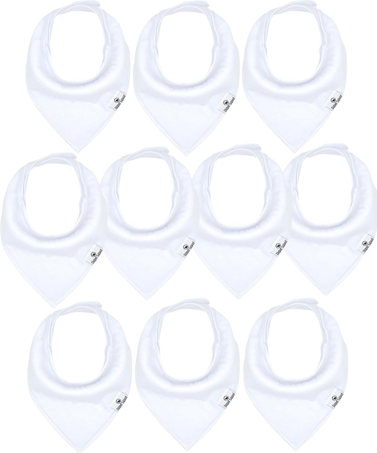 Diaper Squad 10-Pack Organic Cotton Baby Bibs for Baby Boy, Girl