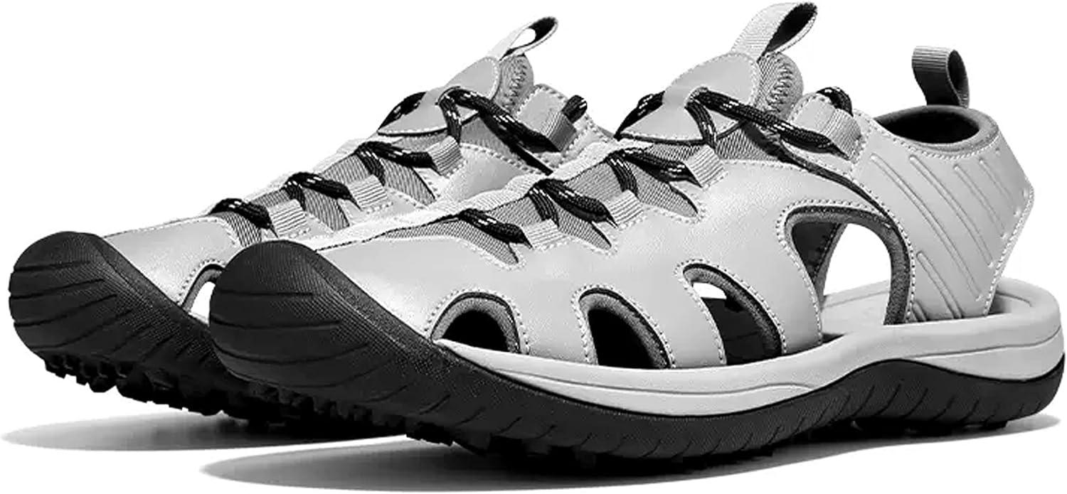 PGM Men's Waterproof Golf Sandals Closed Toe with Patented Anti-Slip Spikes