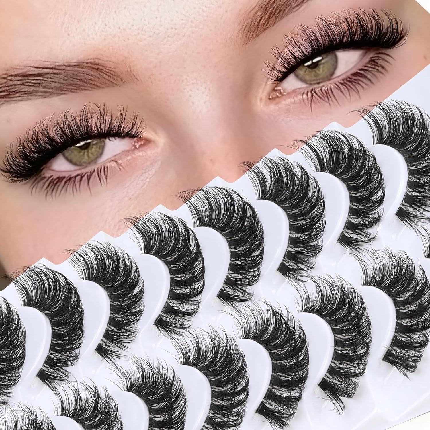 Veleasha Fluffy False Eyelashes D Curl Russian Strip Lashes (DT05)