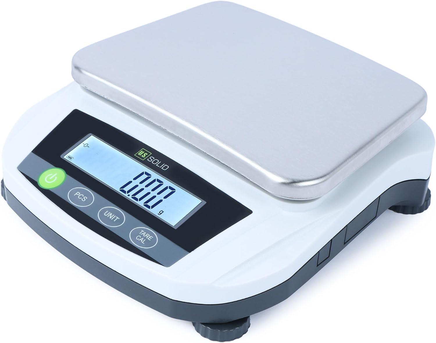 U.S. Solid Digital Lab Scale 5000g x 0.01g Precision Analytical Balance Kitchen Jewelry Scientific Weighing - LCD Display