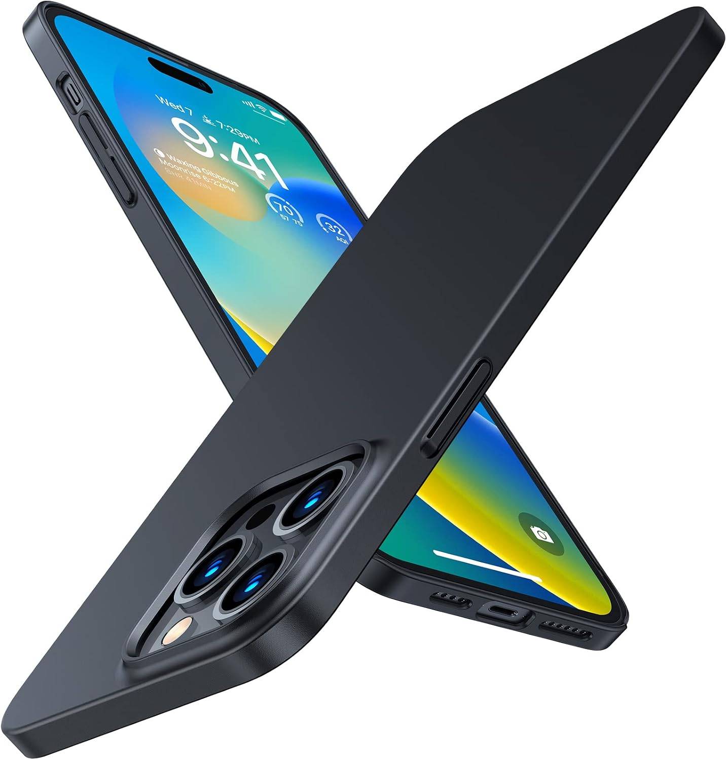 TORRAS OriginFit Case for iPhone 14 Pro Case Slim Fit, Super Thin Lightweight Hard PC Cover ONLY Compatible with iPhone 14 Pro Phone Case-6.1 Inch, Matte Black