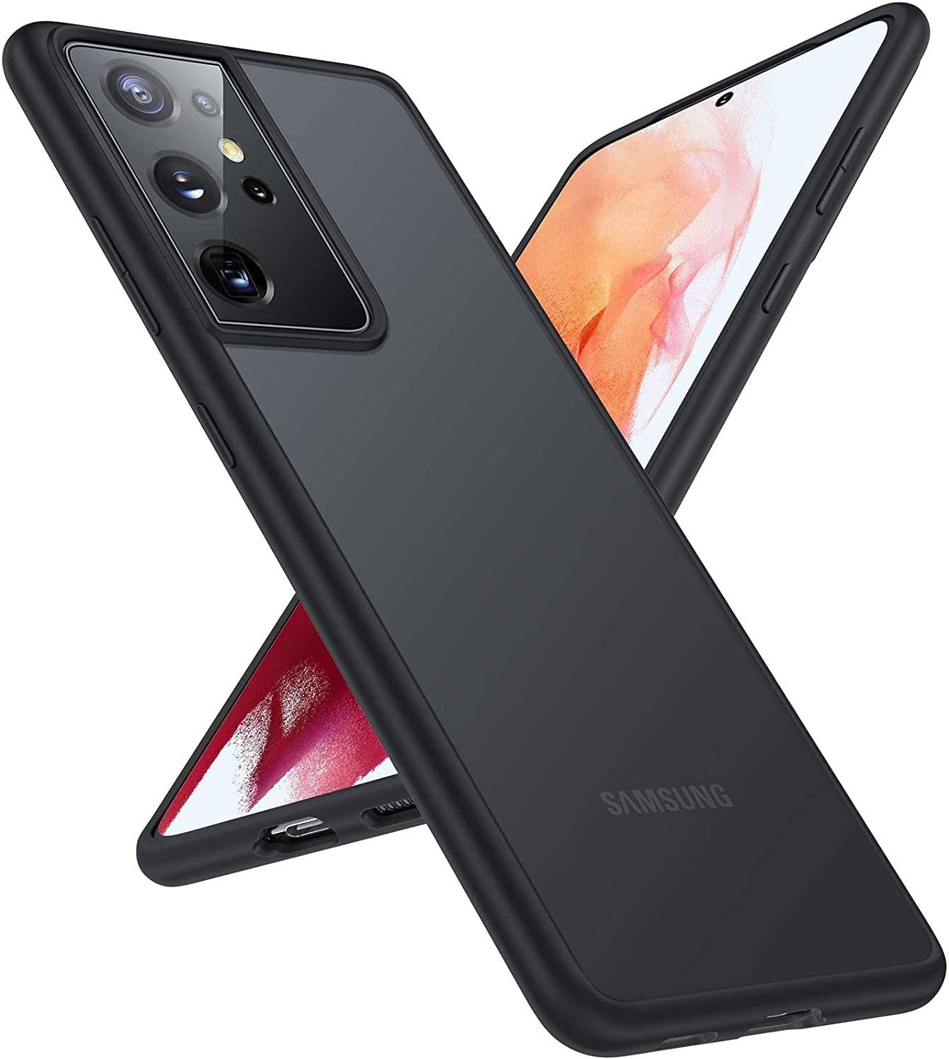 TORRAS Shockproof Slim for Samsung Galaxy S21 Ultra Case, Matte Black