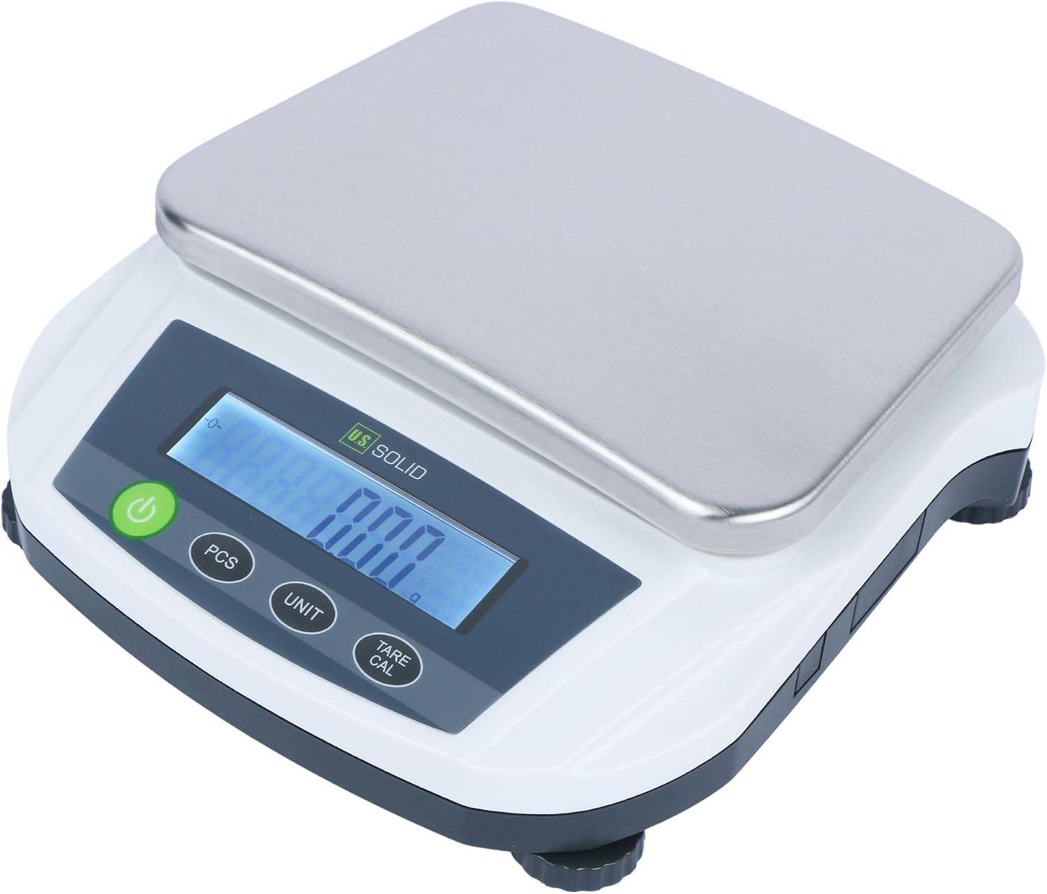 U.S. Solid Precision Balance, 5000g/11 lbs x 0.01g Digital Analytical Scale, Piece Counting, g/ct/oz/lb, 7.5" x 5.5" Rectangular Weighing Pan, Kitchen, Jewelry, Scientific Lab Use,