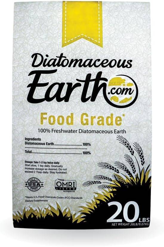 DiatomaceousEarth Food Grade Diatomaceous Earth – 20lb | 100% Organic, All-Natural Powder | Safe for Humans & Pets | OMRI Listed for Organic Use