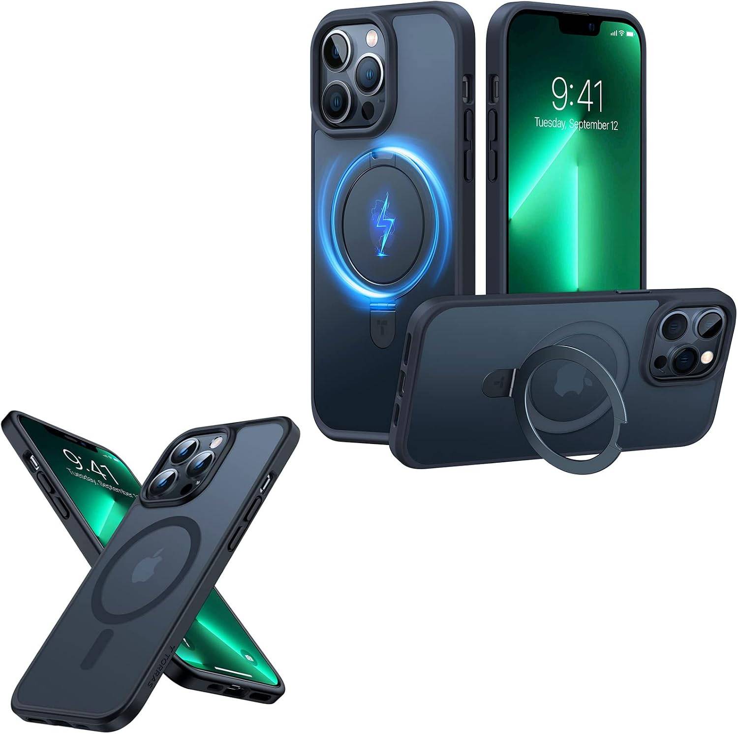 TORRAS iPhone 13 Pro Max Case with Magnetic Stand and Magsafe Case