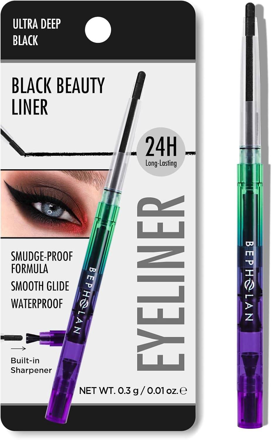 BEPHOLAN Black Gel Eyeliner Pencil Waterproof Long-Lasting Matte Liner