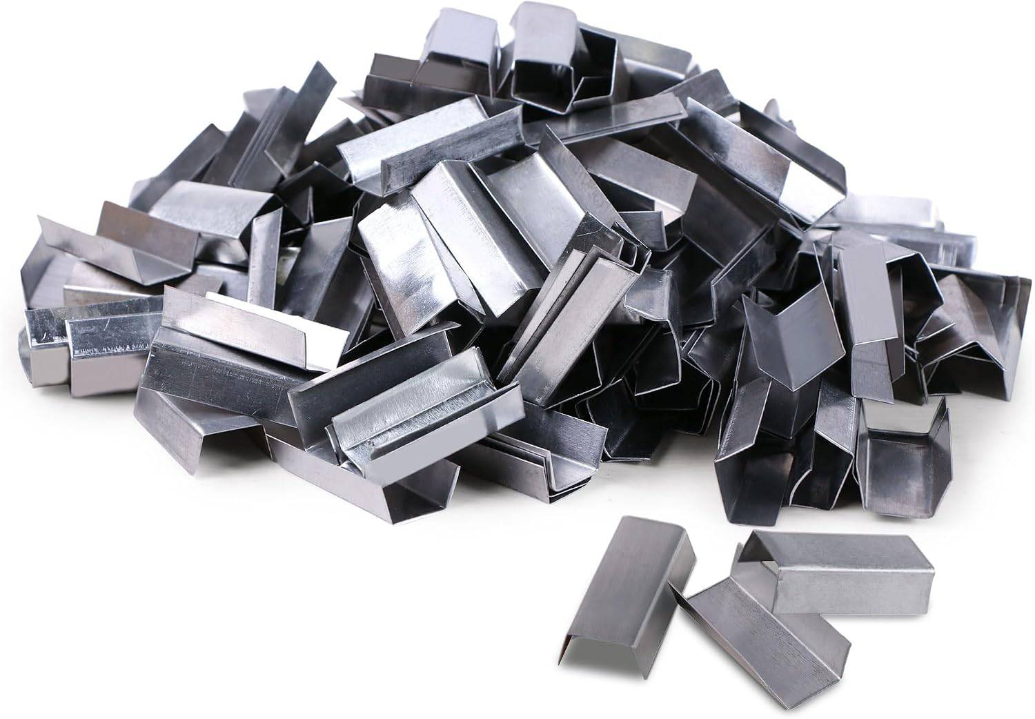 U.S. Solid 300pcs Open Seals Buckles for 5/8" Strap Width Steel Strapping, Sturdy Metal Clips for Pallet Packaging Banding