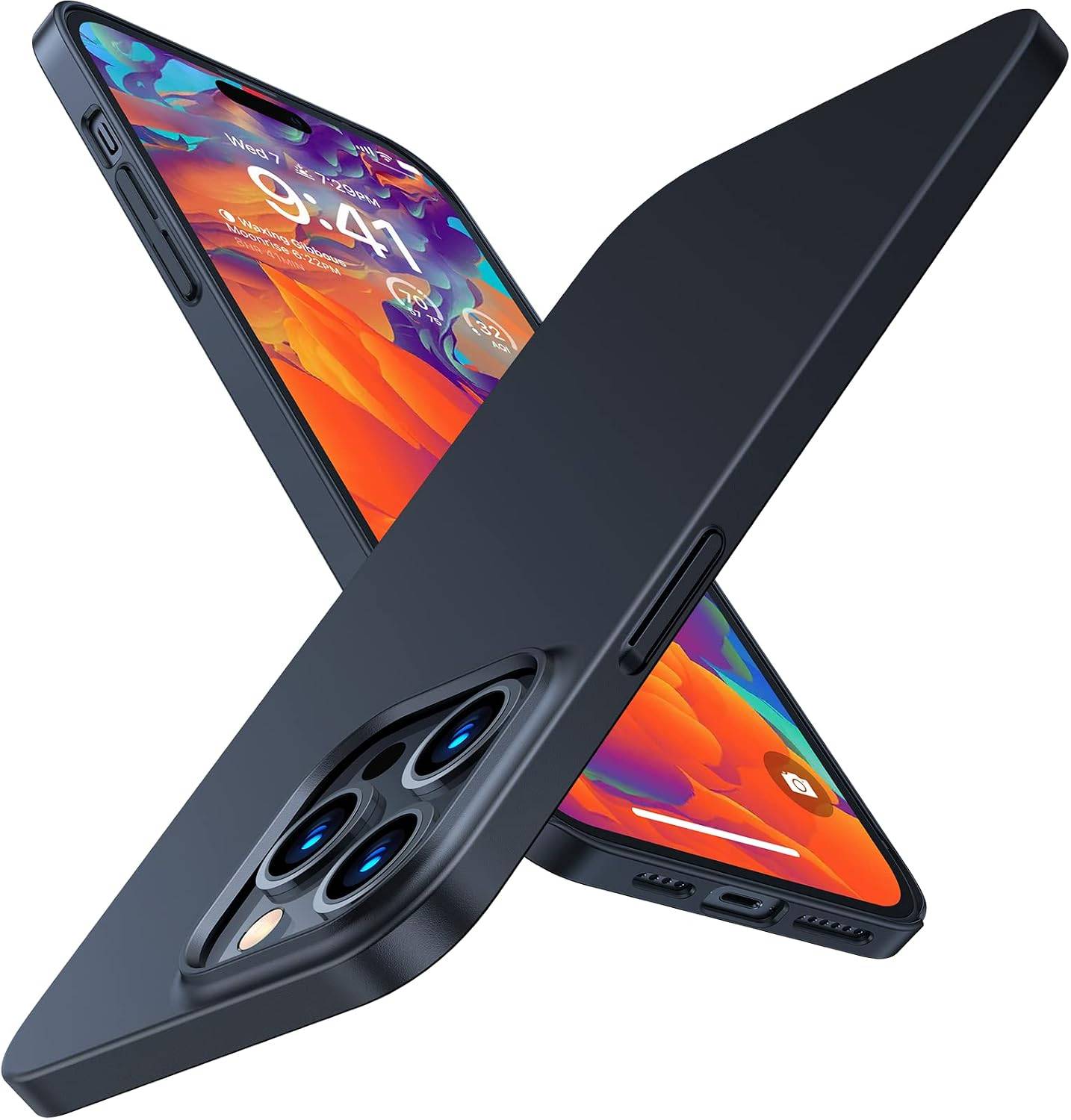 TORRAS Slim Fit Designed for iPhone 14 Pro Max Case 6.7 inch, Ultra-Thin 14 Pro Max Case 2022, Lightweight Hard PC Cover Phone Cases, Black, OriginFit