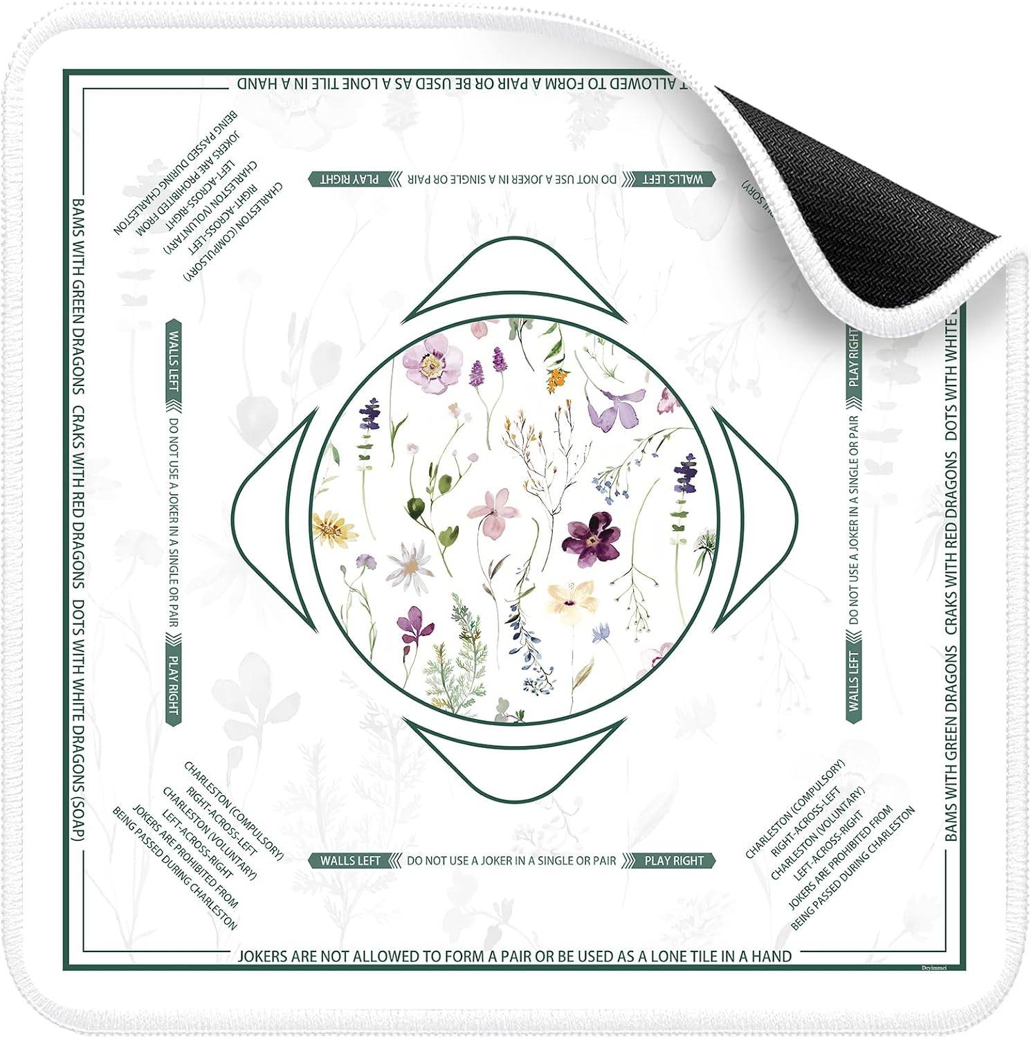 Mahjong Mat 31.5 Inch Square, Mahjong Table Mat for Card & Domino Games