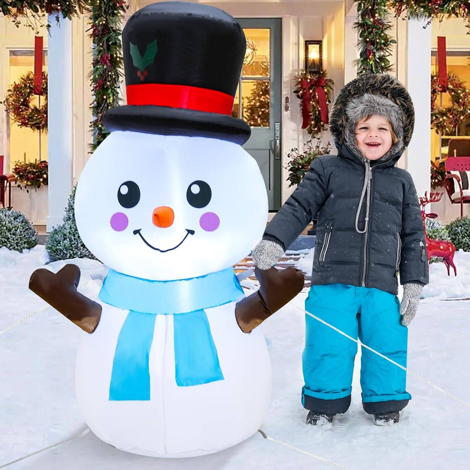 WorTade 4ft Christmas Inflatables Snowman Decorations Outdoor
