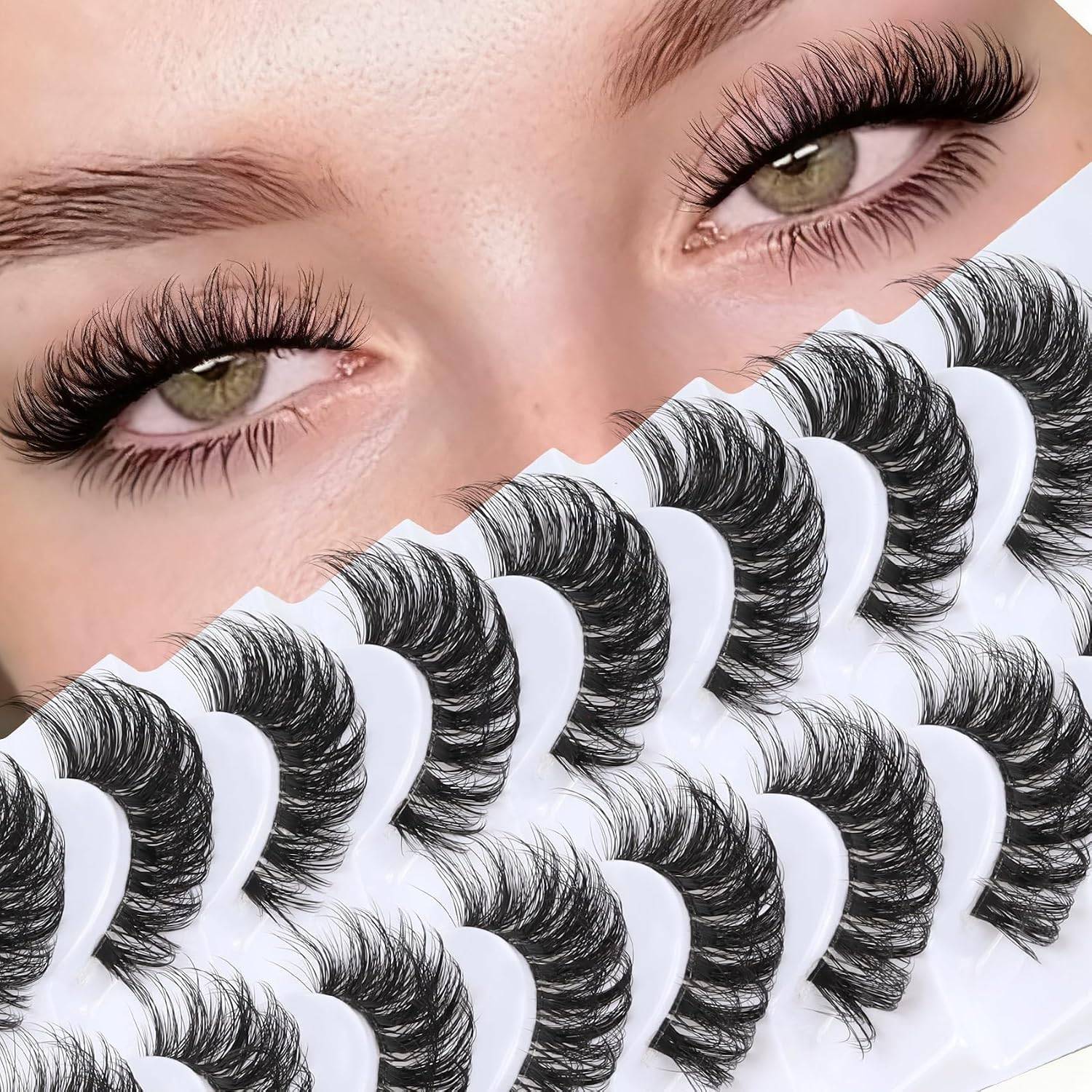 Veleasha Fluffy False Eyelashes D Curl Russian Strip Lashes (DT05)